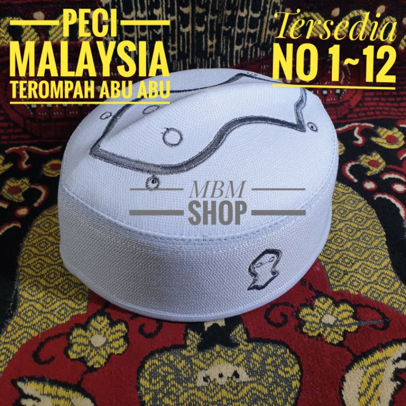 Kopyah Malaysia Putih Peci malaysia Songkok Malaysia Terompah