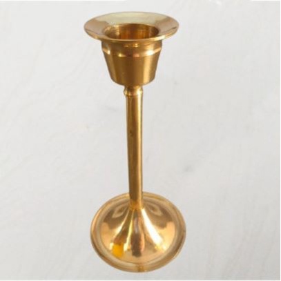 Tempat lilin polos tinggi kuningan / brass candle holder