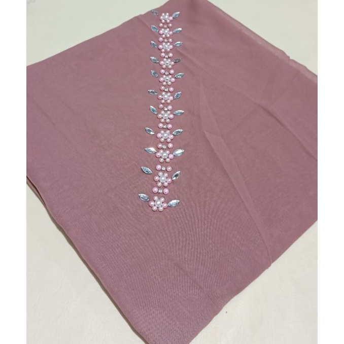 segiempat bella square payet mutiara permata/jilbab segiempat bella square bando payet/hijab bella-SOFT MILLO