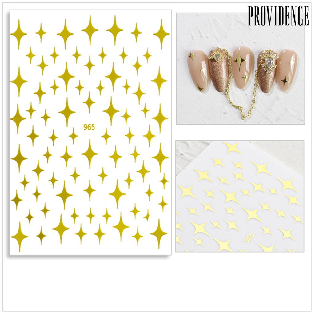 Providence 7Pcs/Set Nail Meteor Decals Back Glue Easy to Stick Glitter Starlight Meteor 3D Manicure Stickers for Female