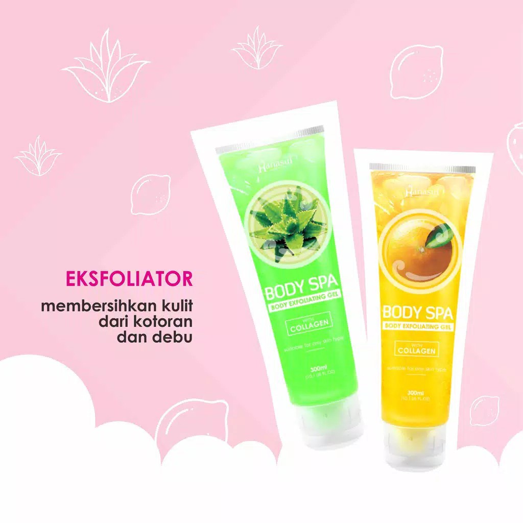 HANASUI SPA GEL 300ML EXFOLIATING LULUR PERONTOK DAKI KULIT MATI