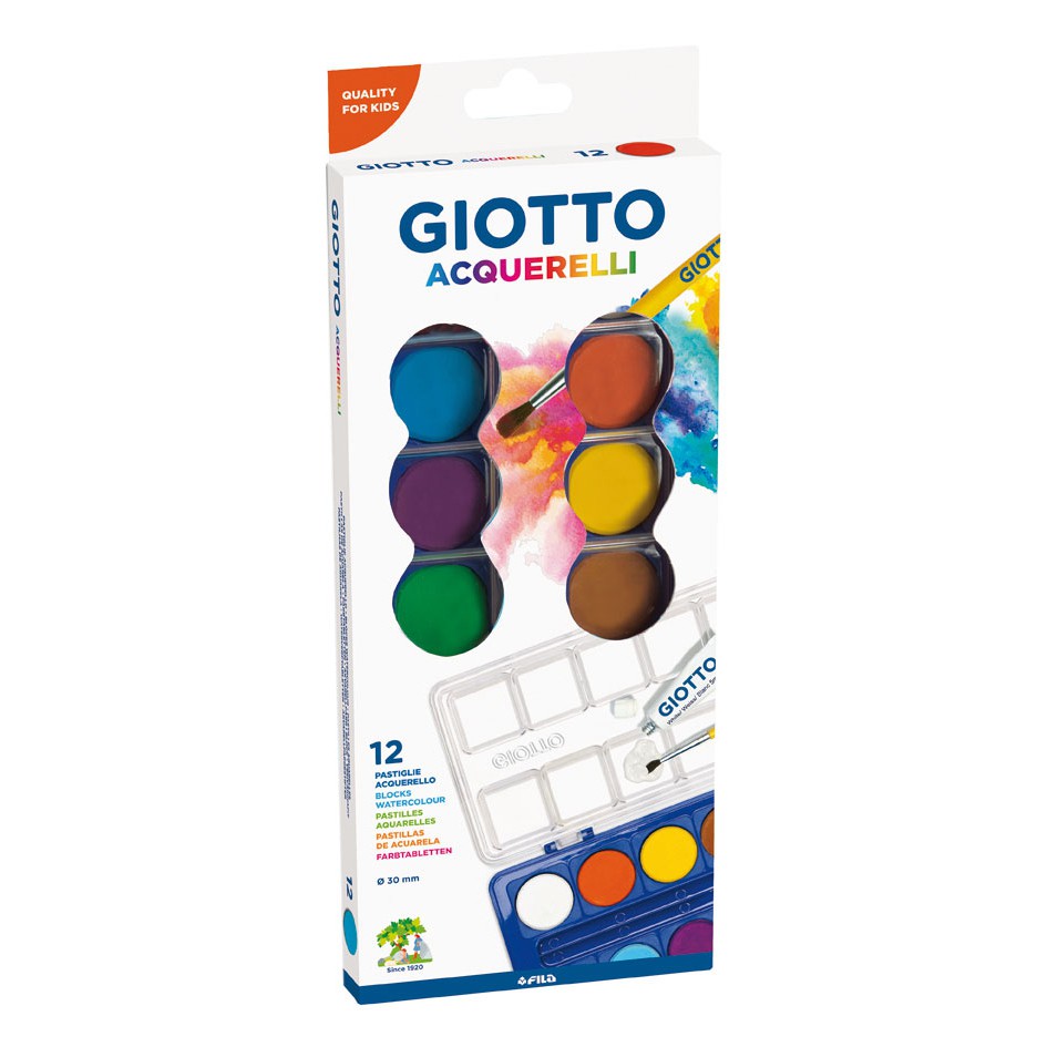 

Giotto Acquerelli Colour Block 30mm 12 Warna