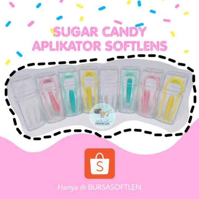 Penjepit Softlen!! Sugar Candy Penjepit dan Aplikator Softlens | Warna Random | Aplikator softlens