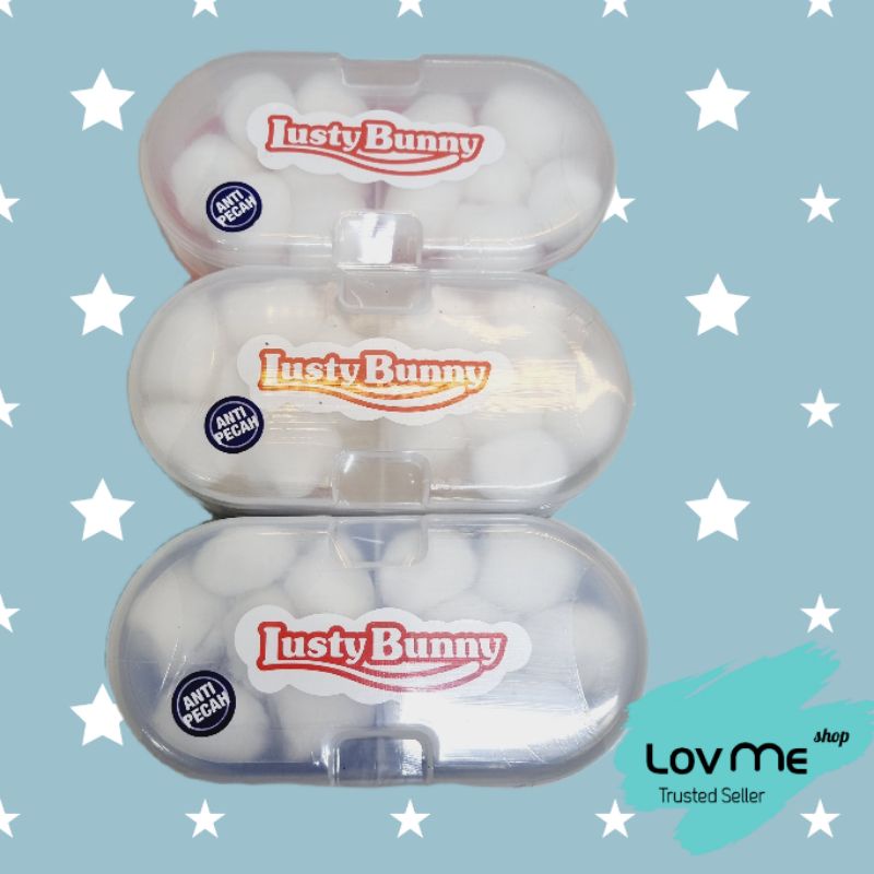 lov me❤️ Lusty Bunny Tempat Bedak bersekat ada 2 puff + Tempat kapas  Tb1521