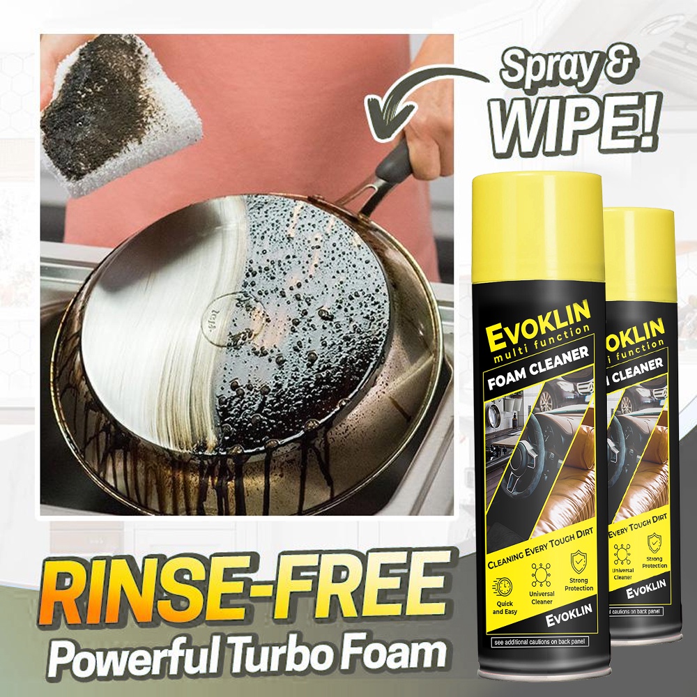 Evoklin Multipurpose Foam Cleaner Pembersih Mobil Motor Lantai Kaca Sepatu Peralatan Dapur Toilet Kamar Mandi-3