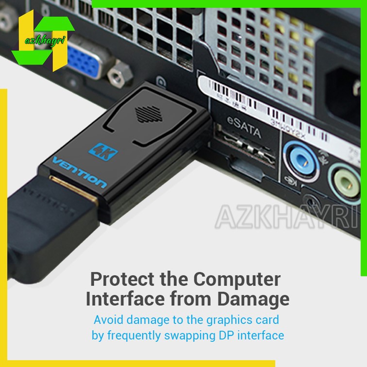 Vention Adapter Konverter Display Port DP DisplayPort Ke Hdmi 4k Male Ke Hdmi Female