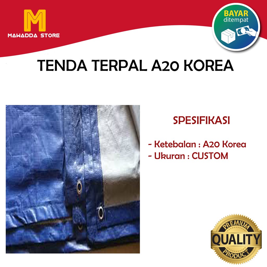 Tenda Terpal A20 Korea Lembaran Custom