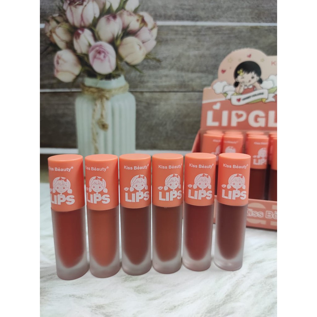 ( 6 PCS ) LIPCREAM KISS BEAUTY NUDE MINI LOVE LIPS GIRL 70056