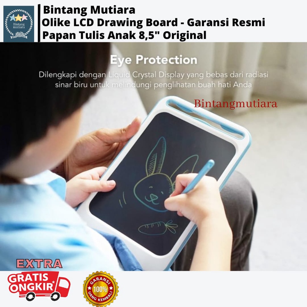 

Olike lcd drawing board 8,5 inc/ Papan Tulis Anak Digital/Garansi Resmi 1 Tahun OET-LDB2