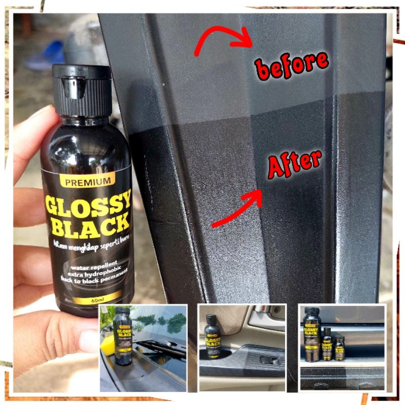 GLOSSY BLACK 5Liter, penghitam body motor dan mobil, trim restorer, dasboard, untuk body kasar