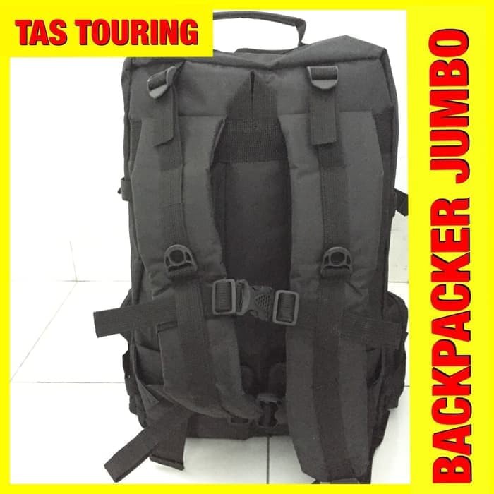 RPM Tas Punggung Militer Murah Tas Punggung Ransel Hitam Besar Militer 50x27x40 cm