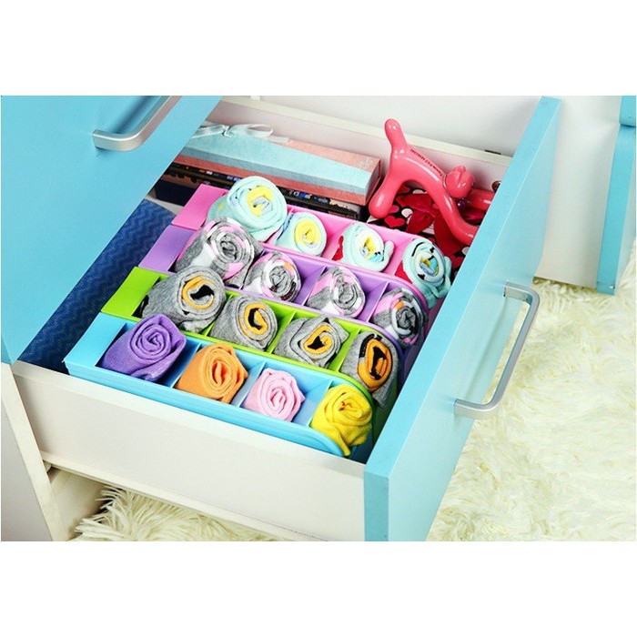 Rak mini 4 sekat tempat sendok alat tulis kantor meja organizer table laci container stationery unik