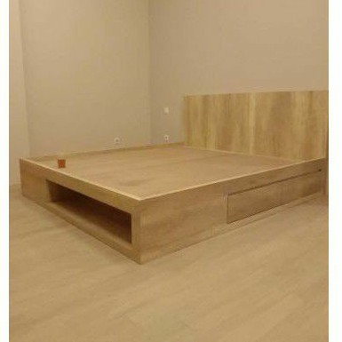 Dipan ranjang custom tempat tidur hpl 90 100 120 160 180 200 x 200 laci kayu hpl duco