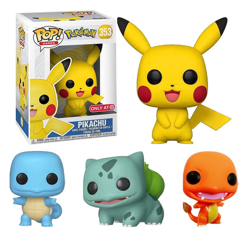 【New！！！】Funko Pop Pokemon Action Figure Pikachu Bulbasaur Charmander Squirtle Kids Toys