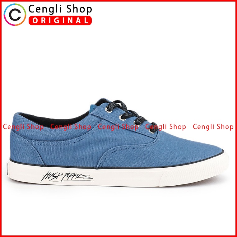 SEPATU SNEAKER PRIA HUSH PUPPIES ORIGINAL CASUAL KETS ASLI BIRU HM013