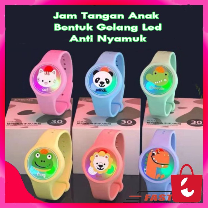 [Bisa COD] Jam Tangan Anak Antik Nyamuk Gelang  Led Anak Pengusir Nyamuk Dapat Dipakai Kartun Hewan Lucu Berkedip Anti nyamuk