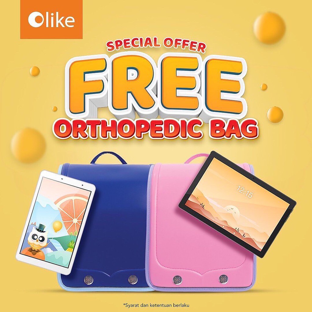 Olike Edu Tab E1 8inch / E3 10inch Bonus Tas/Bag. Teknologi IMOO. EduTab Tablet Android OPPO Grup