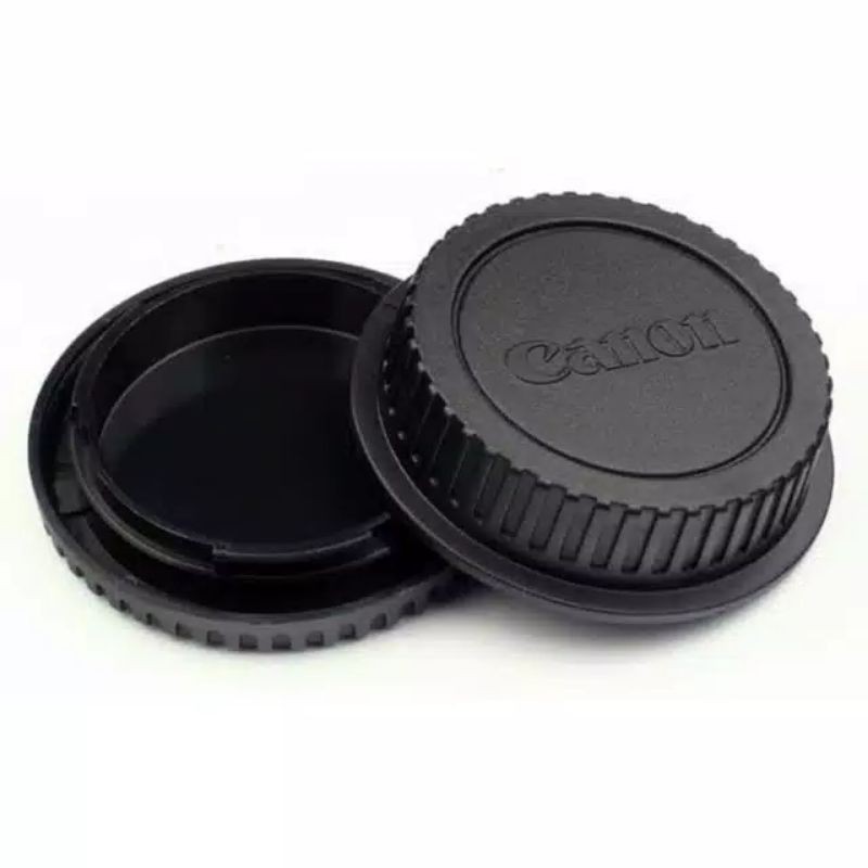 1 Set Body Cap & Lens Rear Cap Canon Dslr Eos Tutup Bodycap Kamera Paket 1100D 1200D 1300D 1500D 200