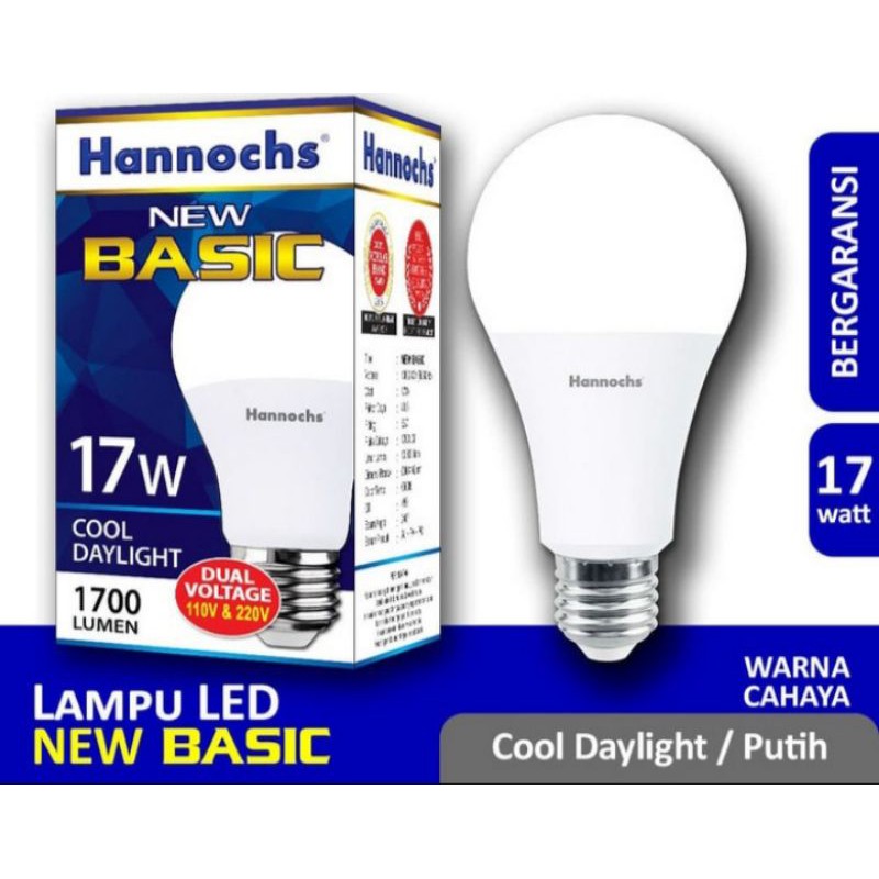 Lampu Led  Basic Hannochs 3w/5 Watt 7w/7Watt 9w/9Watt 11w/11 Watt 14w/14 Watt 17w /17Watt Bolam