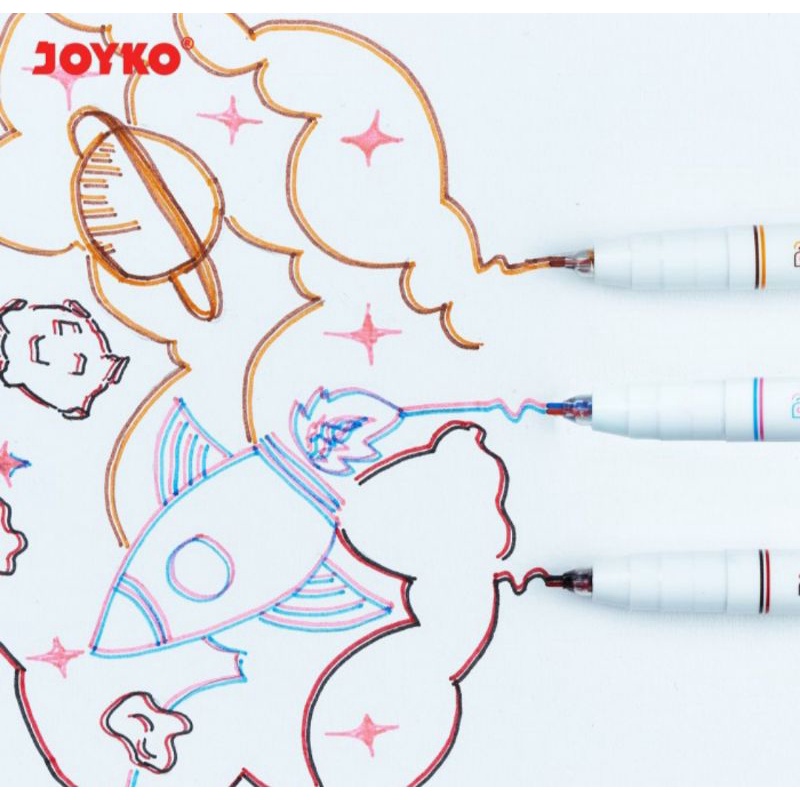 pulpen 2 baris line pena gel CLP-51-3 ball pen