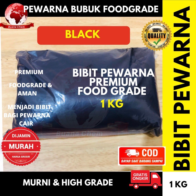 Pewarna Makanan Bubuk Hitam / Pewarna Makanan Black 1KG / Bibit Pewarna Cair
