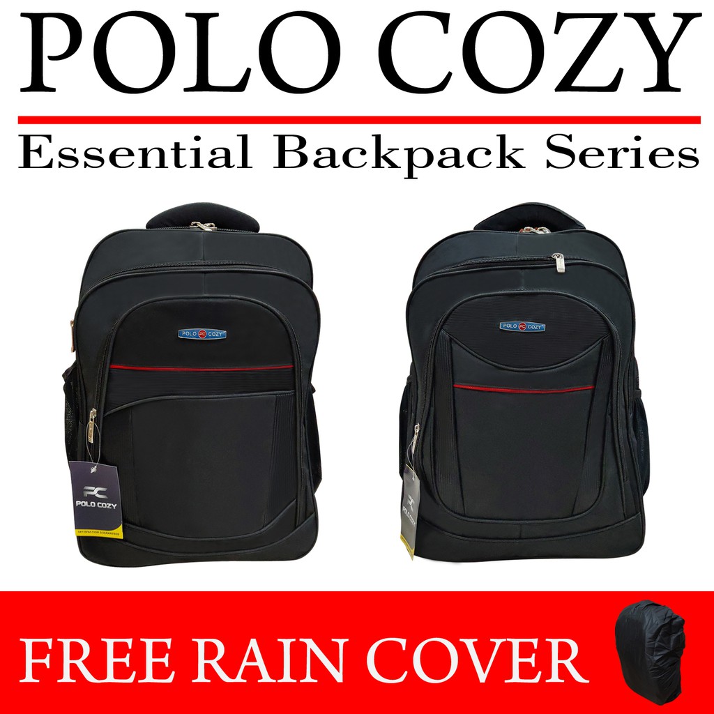 TAS RANSEL PRIA BAGPACK POLO GLOBAL ORIGINAL FREE RAIN COVER