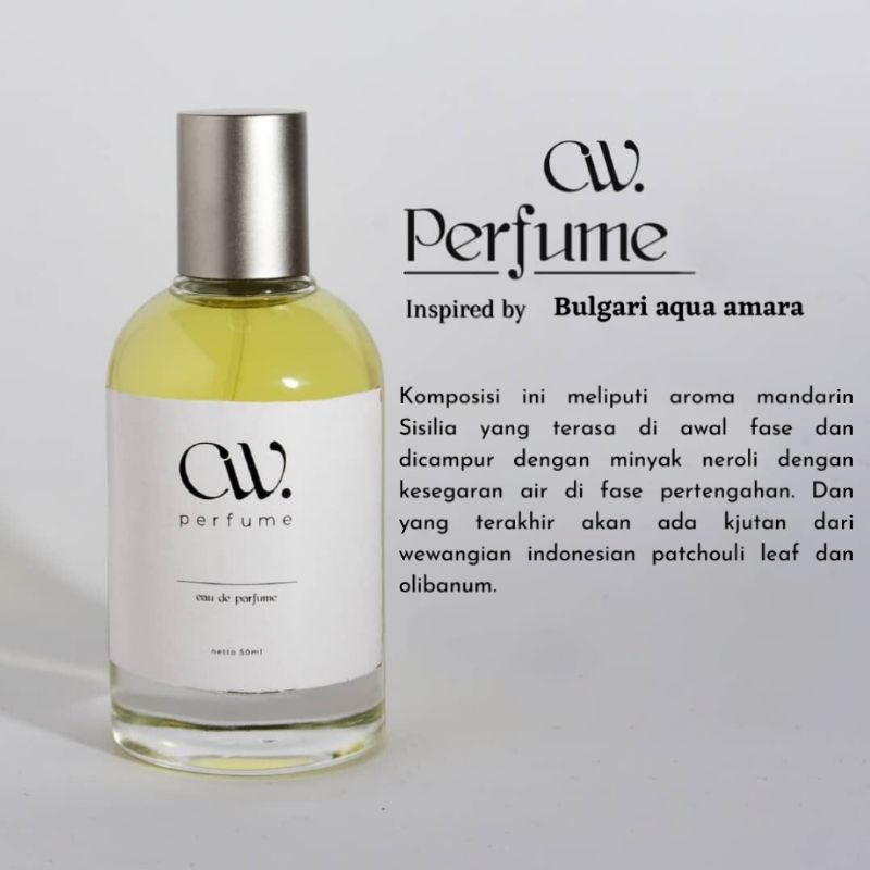 CW Parfume inspired by Bulgari aqua amara / PARFUM BULGARI AQUA AMARA / PARFUM BULGARI AQVA AMARA PR