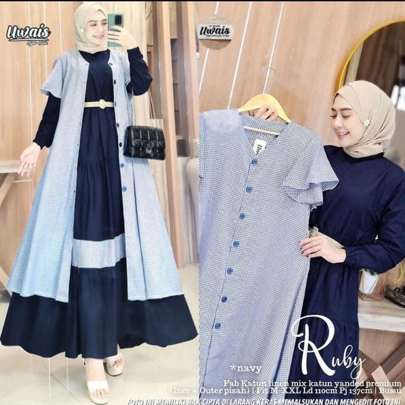 Dress Muslim. Fashion Muslim. Pakaian Wanita. Baju Wanita. Ruby Set. Fashion Wanita