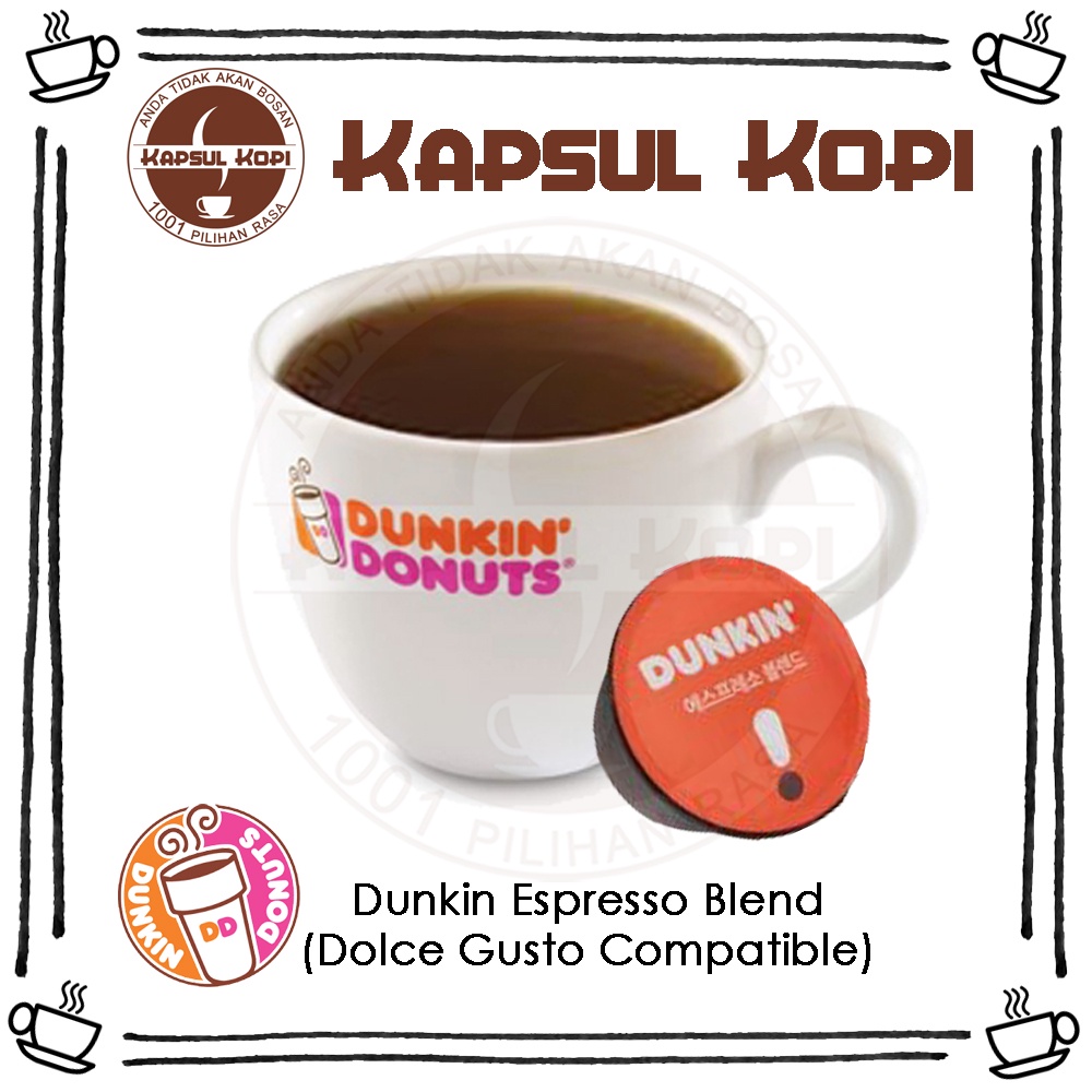 

Ecer Dunkin Donuts Espresso Blend KapsulKopi Dolce Gusto Compatible Import Coffee Capsule