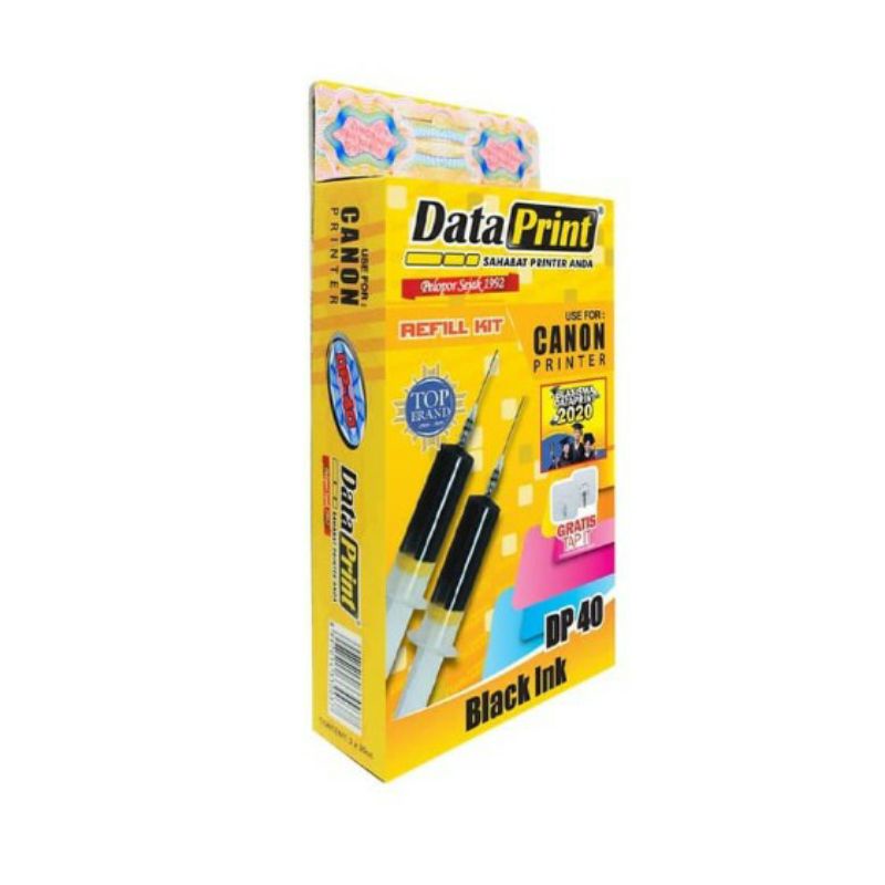 REFIILL DATAPRINT DP 40 HITAM, TINTA SUNTIK PRINTER CANON,  DATA PRINT REFILL DP40 HITAM,