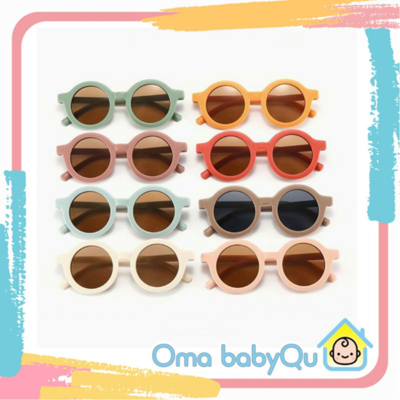 KACAMATA ANAK BULAT ANTI UV KEKINIAN / SUNGLASSES BABY ANTI UV / LUCU / RETRO-2