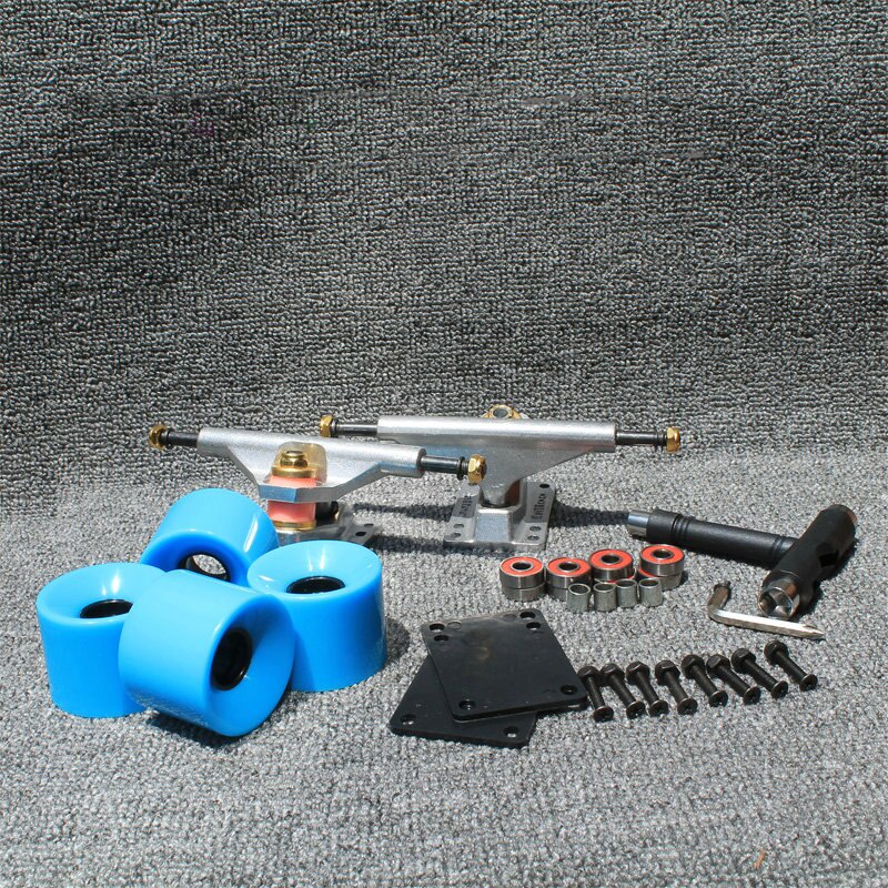 Set Aksesoris Skateboard / Truk / Fishboard Profesional Kombinasi Roda Elastisitas Tinggi