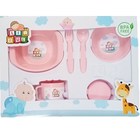 (PACKING AMAN) Feeding SET LIL BUL Ukuran Sedang / Tempat Makan Anak Bayi BPA FREE