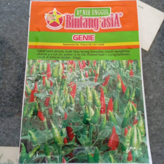 Benih/Bibit Cabe rawit hijau Genie 10gr/Bintang Asia