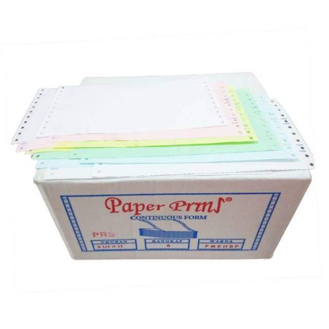 Kertas komputer continuous form 6ply full atau bagi 2 paper prins