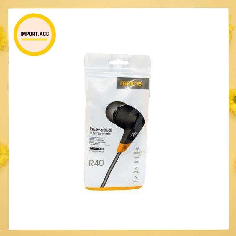 Headset Realme stereo R1 - Handsfree Earphone super bass (import.acc)
