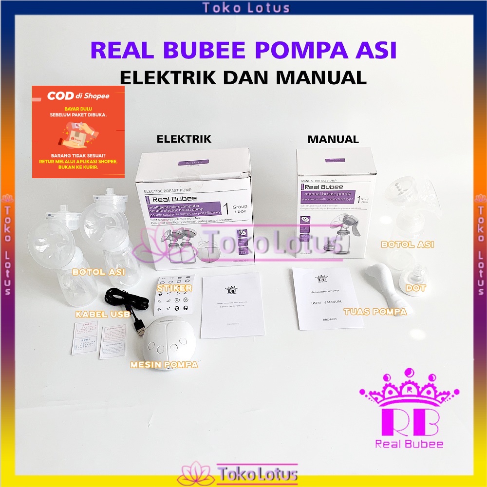 Elektrik/manual Pompa ASI Real Bubee Double Electric Beast Pump Ecer DOT [Bisa Bayar Ditempat]