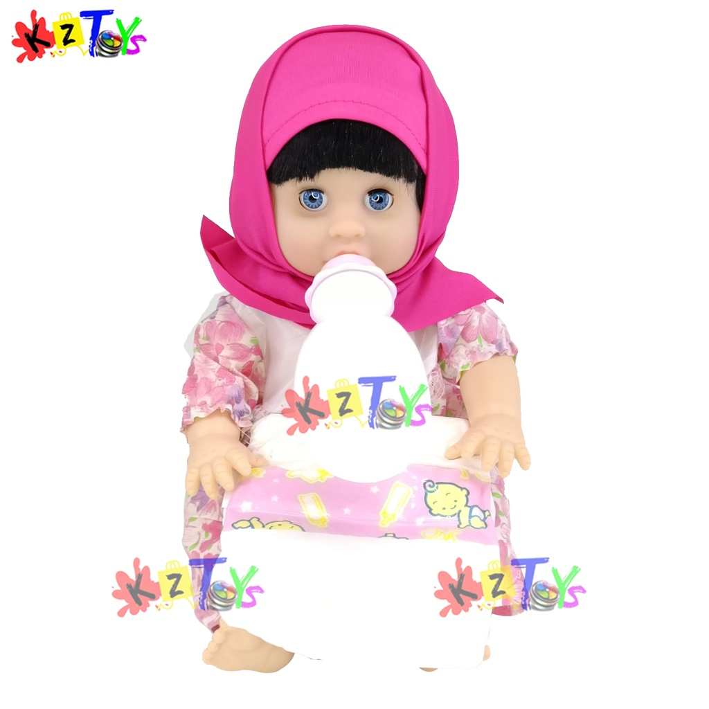 MAINAN BONEKA BABY LOVELY DOLL BONEKA HIJAB SUARA BONEKA PEMPERS