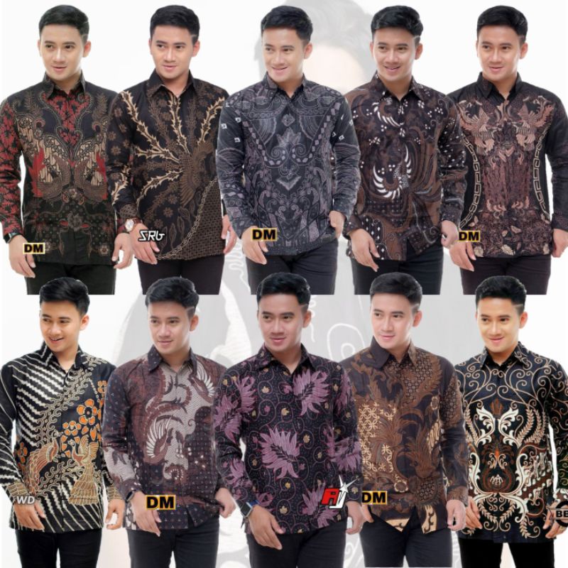 Jual Batik Kemeja Lengan Panjang Variasi Hitam Batik Hitam Ladang