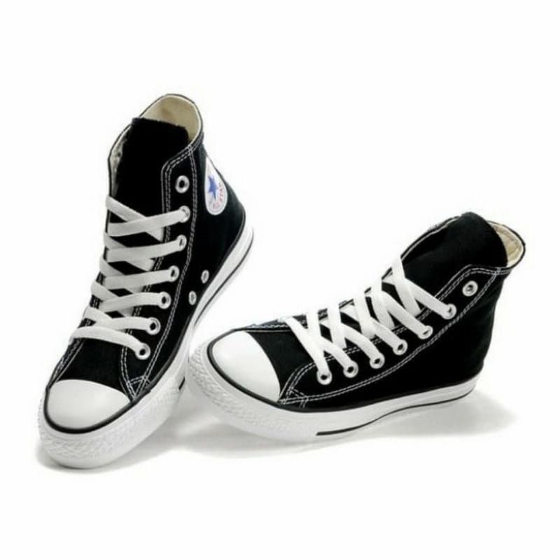 (Kualitas Premium)Sepatu Converse Pria &amp; Wanita Sepatu Sekolah Kerja Kuliah Sepatu Sneakers Tinggi Hitam Sepatu Chuck Taylor Black White