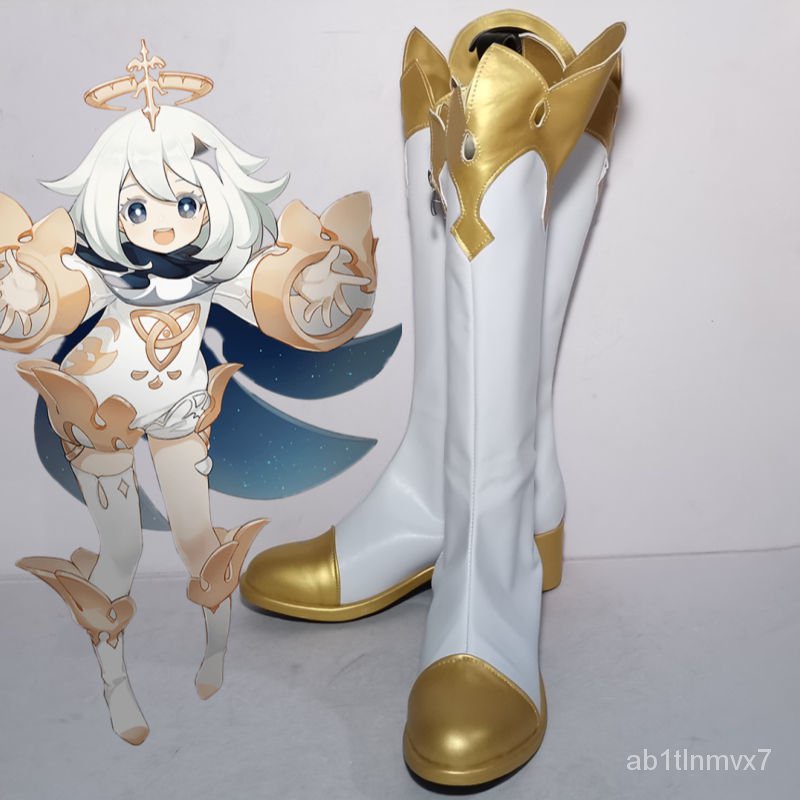 Genshin Impact Keqing Diluc Lumine Amber Albedo Fischl Xiangling Cosplay Shoes Boots High Heels