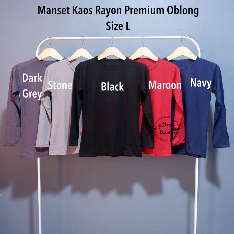 Manset Kaos Oblong Bahan Rayon Premium (Size L ) Ld 88 cm