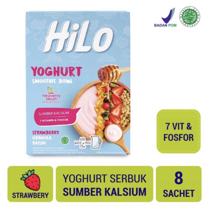 [CASHBACK 5%] HiLo Yoghurt Smoothie Bowl Strawberry 1 Sachet (1 box isi 8 sachet)