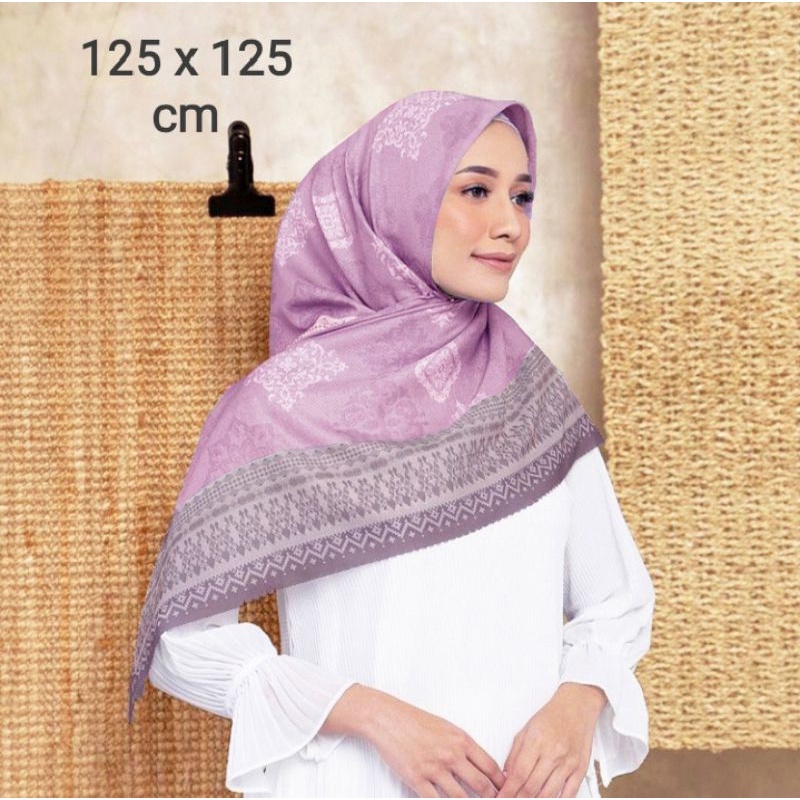 SALE HIJAB / SYARI CANDIRAA LILAC / COD / KERUDUNG VOAL MOTIF / SEGI EMPAT SYARI / JILBAB TERBARU / 