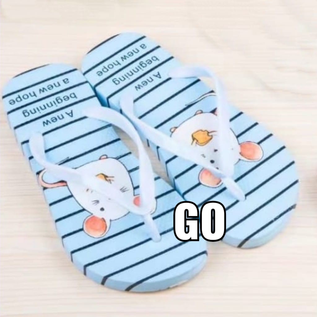 gos Import MOUSE LIRIS Sandal Wanita Murah Japit Casual Teplek Sendal Cewek Flat Jepit