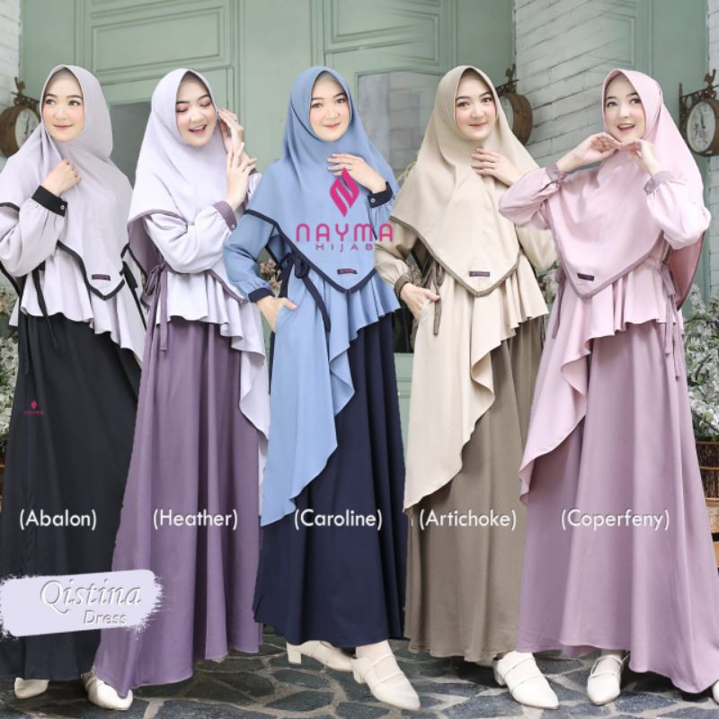 Qistina Dress Nayma Hijab / Gamis Nayma Hijab Terbaru