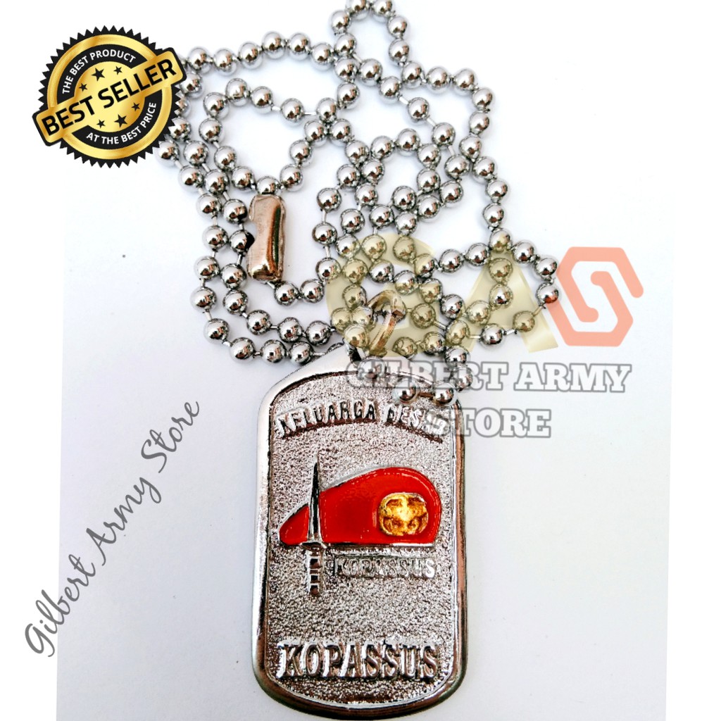 GILBERT ARMY STORE Kalung Pria Kopassus Kalung Militer Army Titanium Anti Karat Grosir Kalung Murah