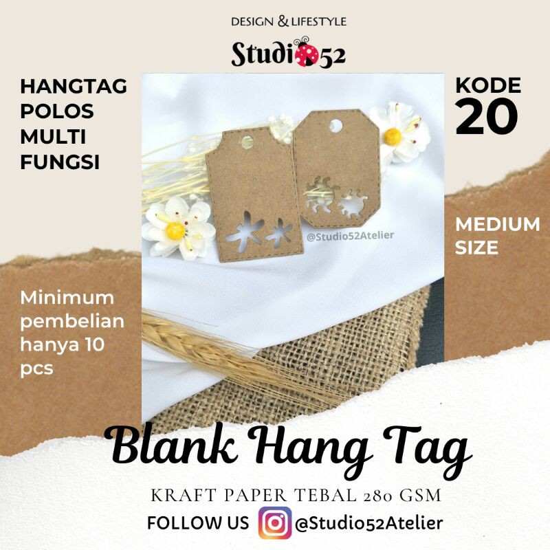 

Hang Tag Polos Tebal Desain Unik Multifungsi kode 20