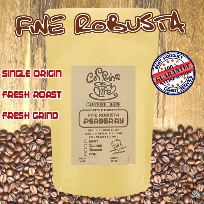 

Kopi Peaberry / Lanang 500 Gr Fine Robusta Bean/Biji & Ground/Bubuk