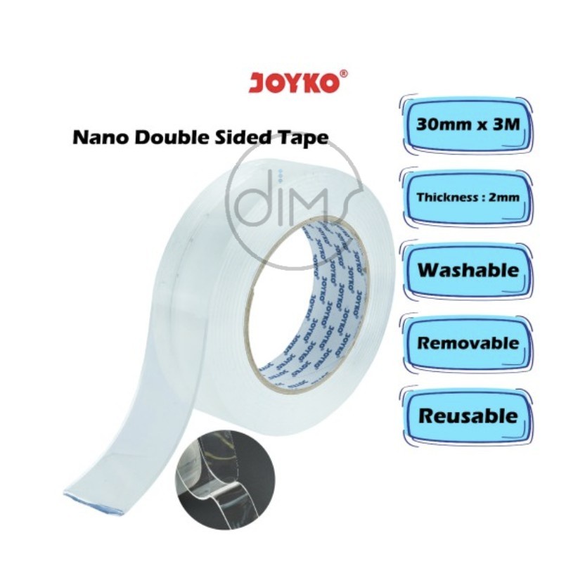 

Nano Double Tape 3 Cm x 1 Meter JOYKO NDST-1 Bening Tebal 2 mm Terbaik